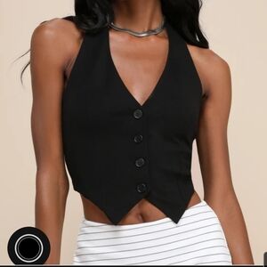 Lulus Black Halter Vest